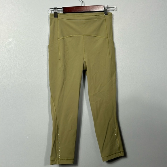 Lululemon Swift Speed High-Rise Crop 21" Bronze Green size 6 style W6CBKS - Picture 6 of 14